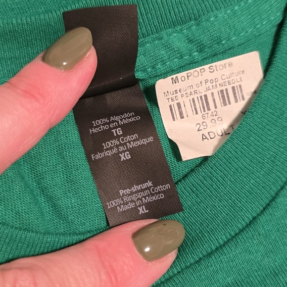 NWT PEARL JAM "Needle" Shirt, Green And Yellow, Size XL - Picture 7 of 7